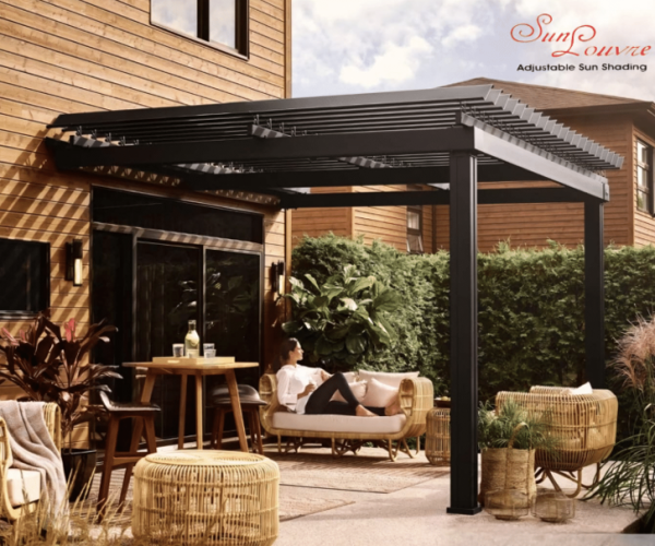 Pemasangan Canopy Sistem Buka Tutup Sunlouvre di Aceh